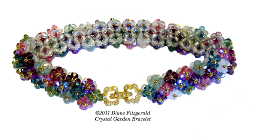 Bead Kits for Bracelets Blue Flower Beads with Swarovski Crystals